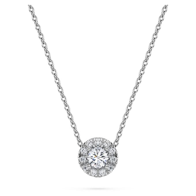 Colgante solitario Eternity Halo con diamantes cultivados en laboratorio, 0,23 ct en total, forma redonda, plata de ley Colgante solitario Eternity Halo con diamantes cultivados en laboratorio, 0,23 ct en total, forma redonda, plata de ley