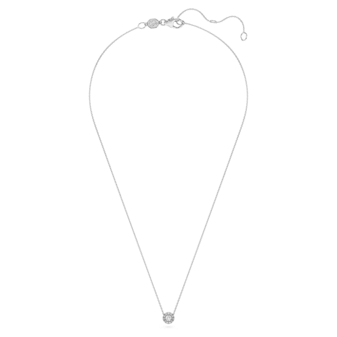 Colgante solitario Eternity Halo con diamantes cultivados en laboratorio, 0,23 ct en total, forma redonda, plata de ley Colgante solitario Eternity Halo con diamantes cultivados en laboratorio, 0,23 ct en total, forma redonda, plata de ley