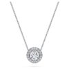 Colgante solitario «Eternity Halo» con diamantes cultivados en laboratorio, 0,59 ct en total, forma redonda, oro blanco de 14K Colgante solitario «Eternity Halo» con diamantes cultivados en laboratorio, 0,59 ct en total, forma redonda, oro blanco de 14K