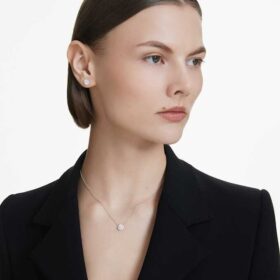 Colgante solitario «Eternity Halo» con diamantes cultivados en laboratorio, 1 Ct Tw, forma redonda, oro blanco de 14K