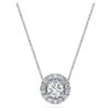 Colgante solitario «Eternity Halo» con diamantes cultivados en laboratorio, 1 Ct Tw, forma redonda, oro blanco de 14K Colgante solitario «Eternity Halo» con diamantes cultivados en laboratorio, 1 Ct Tw, forma redonda, oro blanco de 14K