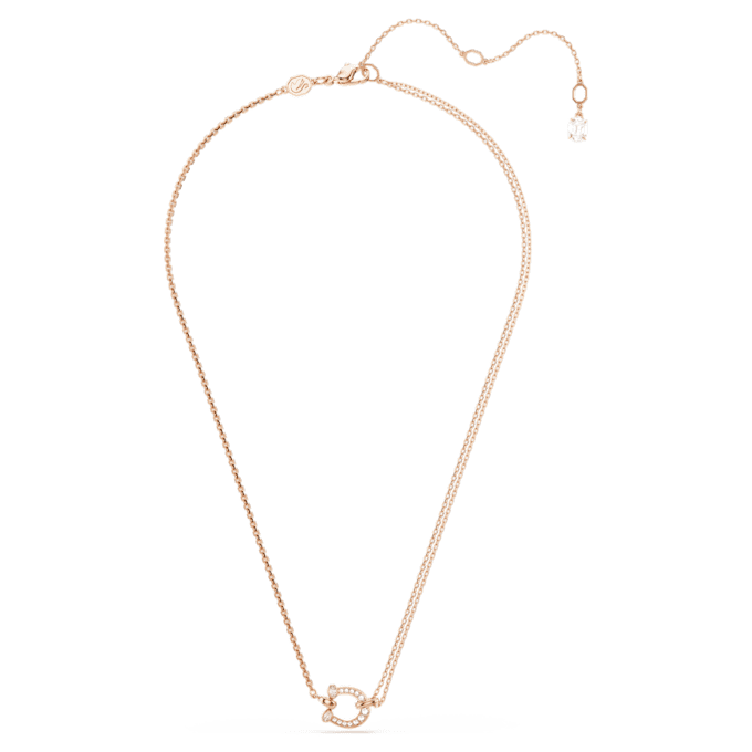Colgante Symbolica con pavé, herradura, blanco, chapado en tono oro rosa Colgante Symbolica con pavé, herradura, blanco, chapado en tono oro rosa