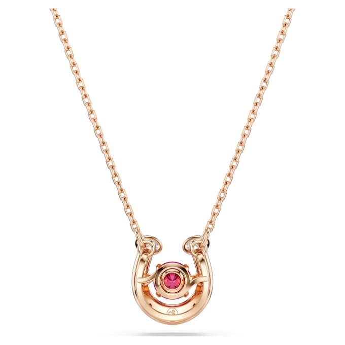 Colgante Symbolica de corte redondo, pavé, herradura, rojo, chapado en oro rosa Colgante Symbolica de corte redondo, pavé, herradura, rojo, chapado en oro rosa