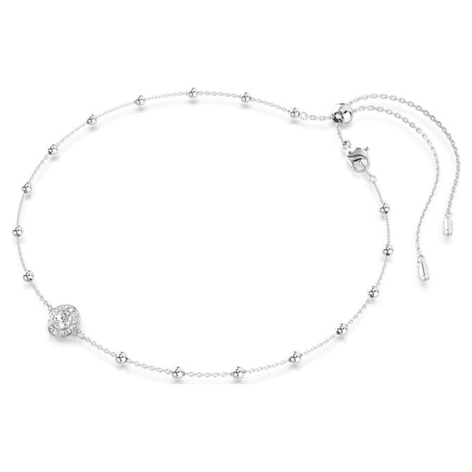 Colgante «Una Angelic» de corte redondo, motivos a doble cara, blanco, chapado en rodio Colgante «Una Angelic» de corte redondo, motivos a doble cara, blanco, chapado en rodio