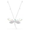 Colgante y broche Ariana Grande x Swarovski con perla de cristal, cortes mixtos, libélula, blanco, chapado en rodio Colgante y broche Ariana Grande x Swarovski con perla de cristal, cortes mixtos, libélula, blanco, chapado en rodio