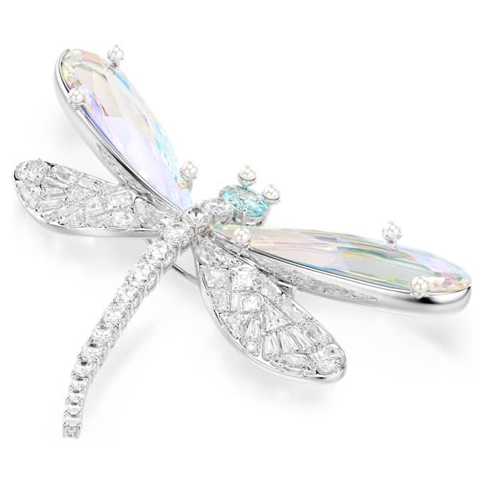 Colgante y broche Ariana Grande x Swarovski con perla de cristal, cortes mixtos, libélula, blanco, chapado en rodio Colgante y broche Ariana Grande x Swarovski con perla de cristal, cortes mixtos, libélula, blanco, chapado en rodio