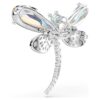 Colgante y broche Ariana Grande x Swarovski con perla de cristal, cortes mixtos, libélula, blanco, chapado en rodio Colgante y broche Ariana Grande x Swarovski con perla de cristal, cortes mixtos, libélula, blanco, chapado en rodio