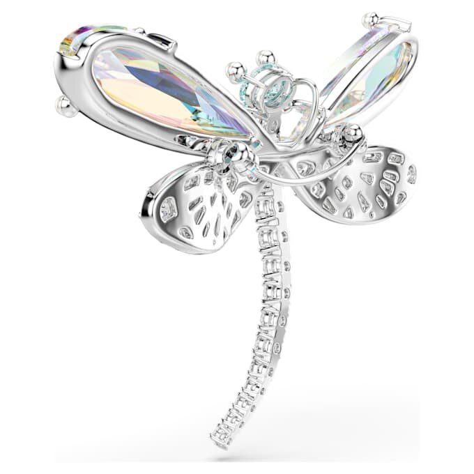 Colgante y broche Ariana Grande x Swarovski con perla de cristal, cortes mixtos, libélula, blanco, chapado en rodio Colgante y broche Ariana Grande x Swarovski con perla de cristal, cortes mixtos, libélula, blanco, chapado en rodio