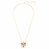 Colgante y broche Idyllia con cortes variados, flor, multicolor, chapado en tono dorado Colgante y broche Idyllia con cortes variados, flor, multicolor, chapado en tono dorado