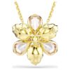 Colgante y broche Idyllia con cortes variados, flor, multicolor, chapado en tono dorado Colgante y broche Idyllia con cortes variados, flor, multicolor, chapado en tono dorado