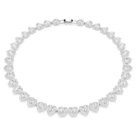 Collar Ariana Grande X Swarovski con cortes variados, corazón, blanco, chapado en rodio