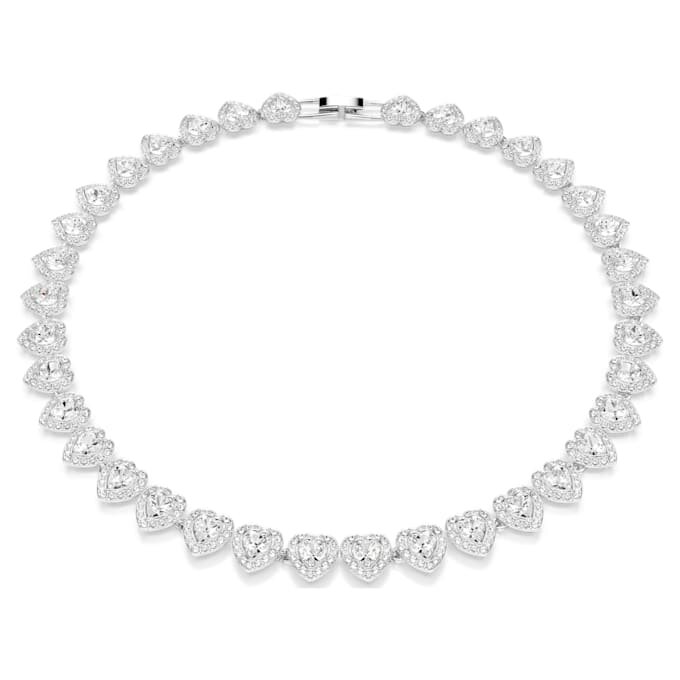 Collar Ariana Grande X Swarovski con cortes variados, corazón, blanco, chapado en rodio Collar Ariana Grande X Swarovski con cortes variados, corazón, blanco, chapado en rodio
