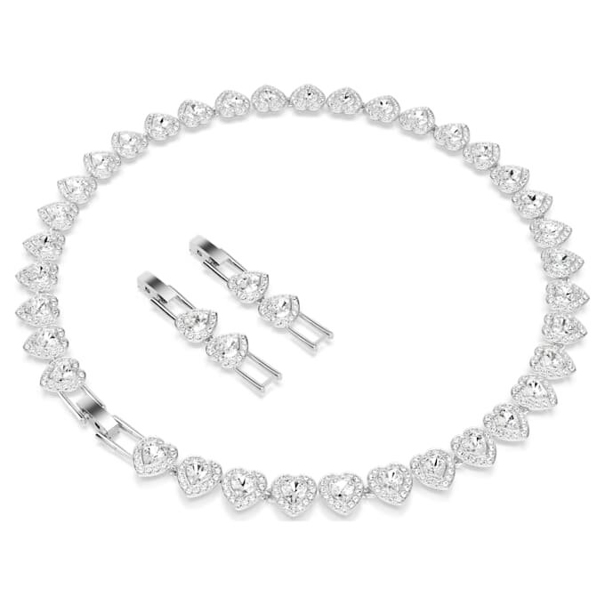 Collar Ariana Grande X Swarovski con cortes variados, corazón, blanco, chapado en rodio Collar Ariana Grande X Swarovski con cortes variados, corazón, blanco, chapado en rodio