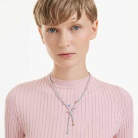 Collar Ariana Grande X Swarovski con cortes variados, libélula, multicolor, chapado en rodio