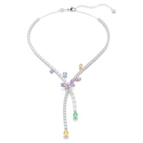 Collar Ariana Grande X Swarovski con cortes variados, libélula, multicolor, chapado en rodio