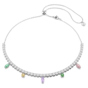 Collar Ariana Grande x Swarovski con cortes variados, multicolor, chapado en rodio