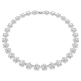 Collar Ariana Grande x Swarovski: corte redondo, flor, blanco, chapado en rodio
