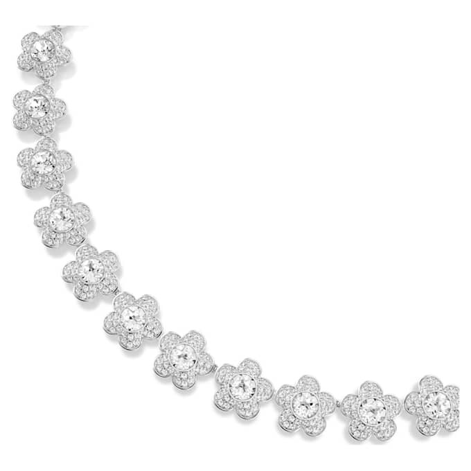 Collar Ariana Grande x Swarovski: corte redondo, flor, blanco, chapado en rodio Collar Ariana Grande x Swarovski: corte redondo, flor, blanco, chapado en rodio