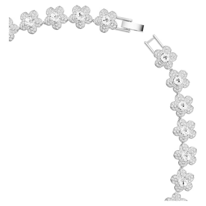 Collar Ariana Grande x Swarovski: corte redondo, flor, blanco, chapado en rodio Collar Ariana Grande x Swarovski: corte redondo, flor, blanco, chapado en rodio