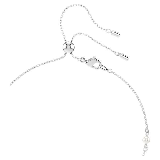 Collar «Ariana Grande X Swarovski Y» con cortes mixtos, perla de cristal, corazón, blanco, chapado en rodio Collar «Ariana Grande X Swarovski Y» con cortes mixtos, perla de cristal, corazón, blanco, chapado en rodio