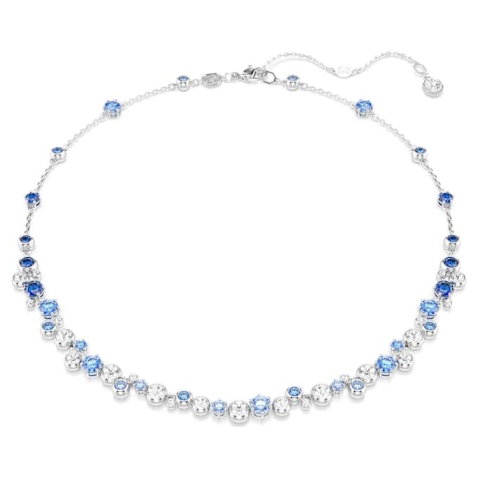Collar Constella con cortes variados, azul, chapado en rodio Collar Constella con cortes variados, azul, chapado en rodio