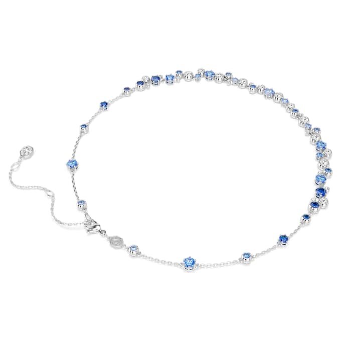 Collar Constella con cortes variados, azul, chapado en rodio Collar Constella con cortes variados, azul, chapado en rodio