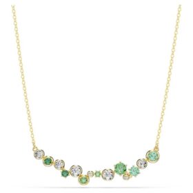 Collar Constella con cortes variados, verde, chapado en tono dorado