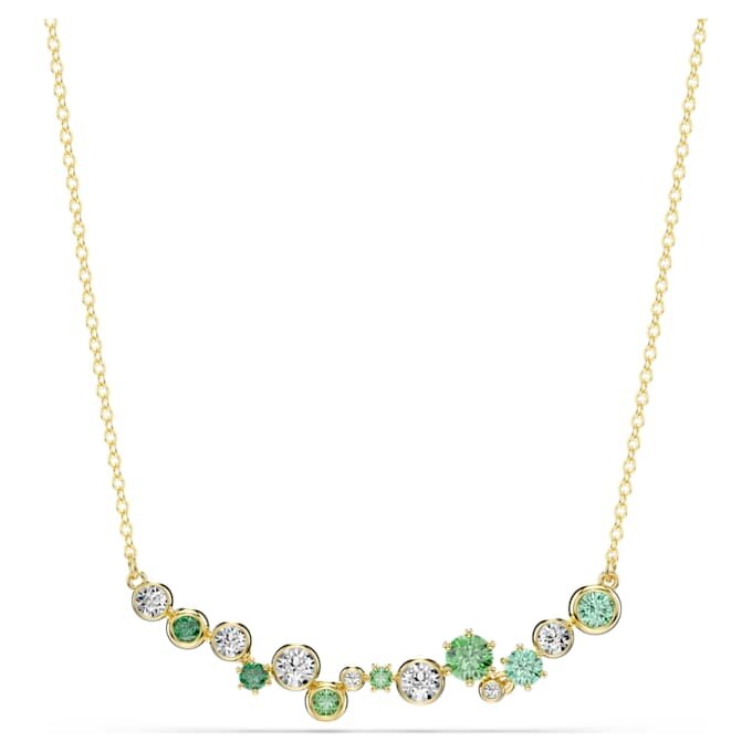 Collar Constella con cortes variados, verde, chapado en tono dorado Collar Constella con cortes variados, verde, chapado en tono dorado