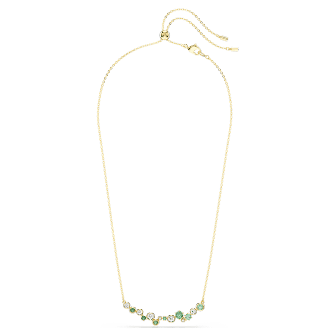 Collar Constella con cortes variados, verde, chapado en tono dorado Collar Constella con cortes variados, verde, chapado en tono dorado