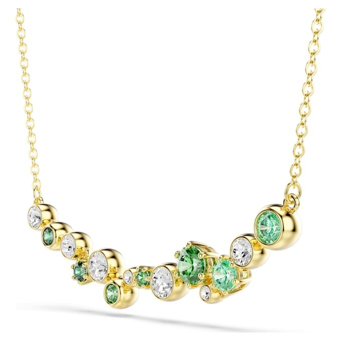 Collar Constella con cortes variados, verde, chapado en tono dorado Collar Constella con cortes variados, verde, chapado en tono dorado