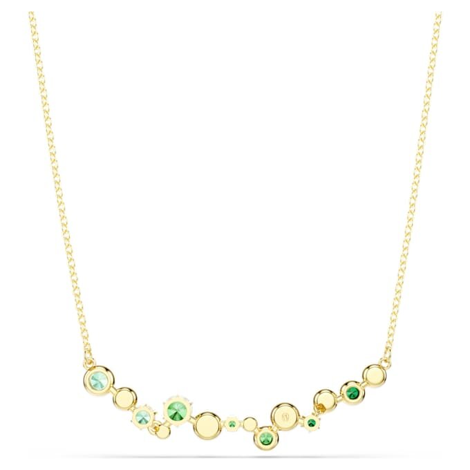 Collar Constella con cortes variados, verde, chapado en tono dorado Collar Constella con cortes variados, verde, chapado en tono dorado
