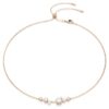 Collar Constella con perlas de cristal, cortes redondos, blanco, chapado en tono oro rosa Collar Constella con perlas de cristal, cortes redondos, blanco, chapado en tono oro rosa