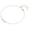 Collar Constella con perlas de cristal, cortes redondos, blanco, chapado en tono oro rosa Collar Constella con perlas de cristal, cortes redondos, blanco, chapado en tono oro rosa