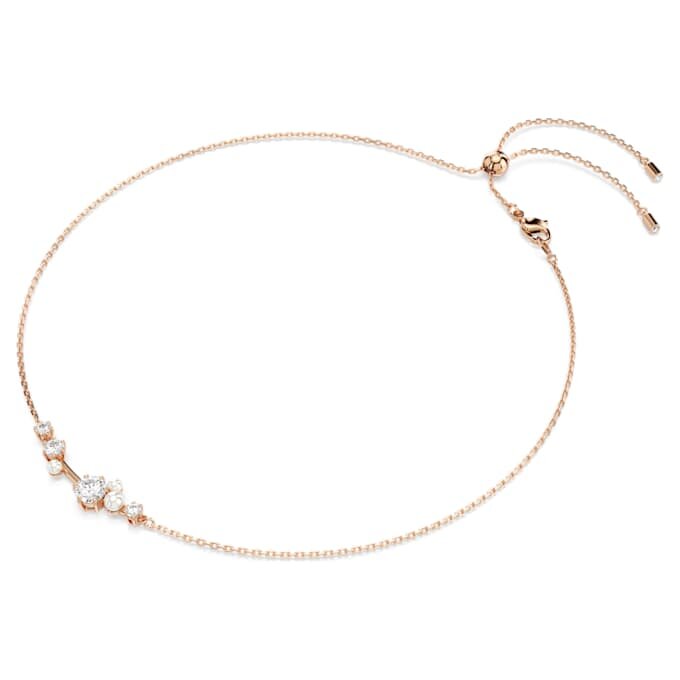 Collar Constella con perlas de cristal, cortes redondos, blanco, chapado en tono oro rosa Collar Constella con perlas de cristal, cortes redondos, blanco, chapado en tono oro rosa