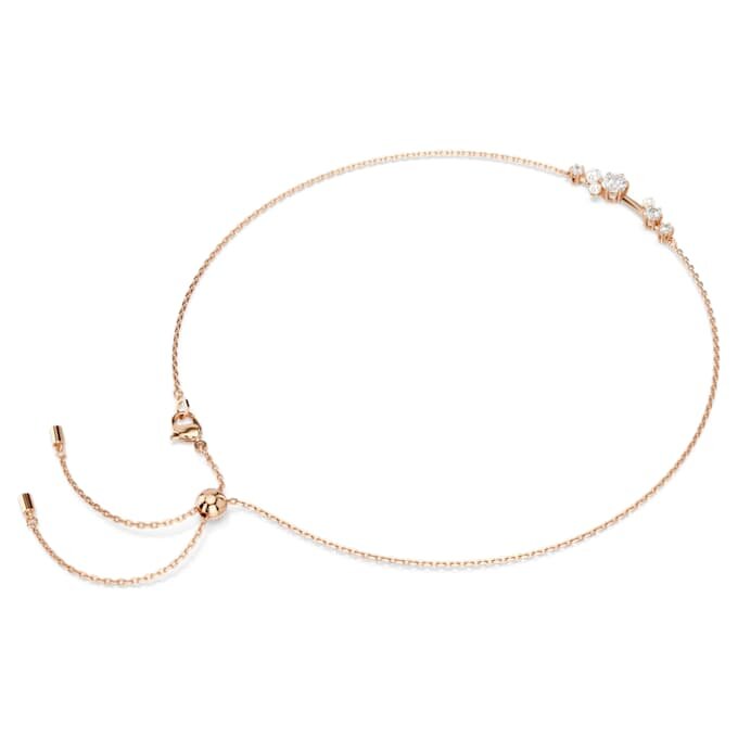 Collar Constella con perlas de cristal, cortes redondos, blanco, chapado en tono oro rosa Collar Constella con perlas de cristal, cortes redondos, blanco, chapado en tono oro rosa