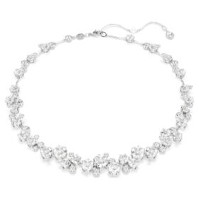 Collar Constella, corte redondo, blanco, chapado en rodio