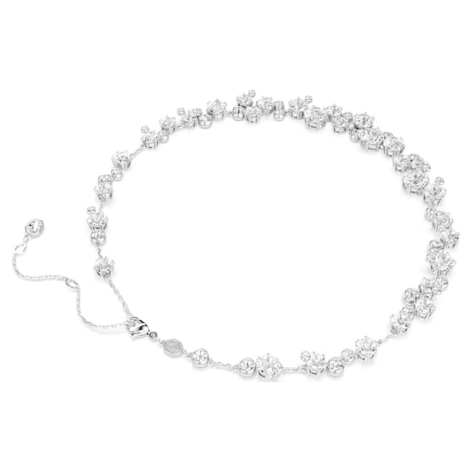 Collar Constella, corte redondo, blanco, chapado en rodio Collar Constella, corte redondo, blanco, chapado en rodio