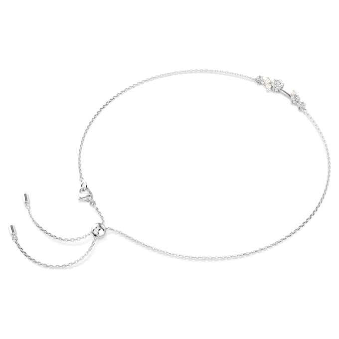 Collar Constella Crystal Pearl, cortes redondos, blanco, chapado en rodio Collar Constella Crystal Pearl, cortes redondos, blanco, chapado en rodio
