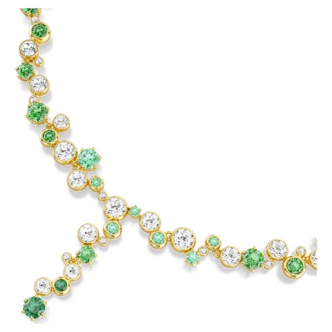 Collar Constella Y con cortes variados, verde, chapado en tono dorado Collar Constella Y con cortes variados, verde, chapado en tono dorado