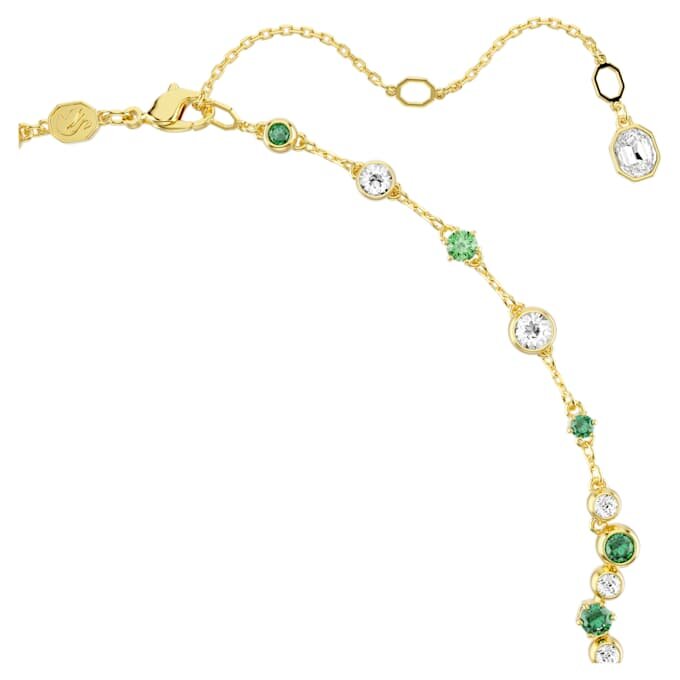 Collar Constella Y con cortes variados, verde, chapado en tono dorado Collar Constella Y con cortes variados, verde, chapado en tono dorado
