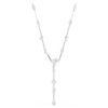 Collar Constella Y con perlas de cristal, tallas redondas, blanco, chapado en rodio Collar Constella Y con perlas de cristal, tallas redondas, blanco, chapado en rodio
