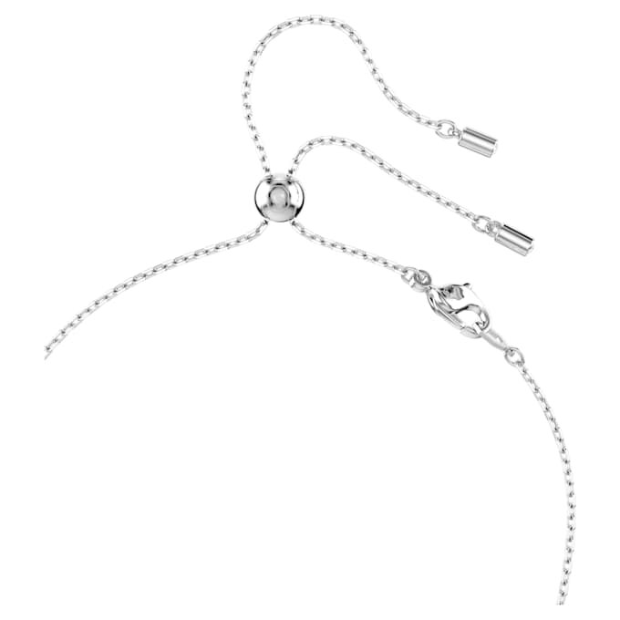 Collar Constella Y con perlas de cristal, tallas redondas, blanco, chapado en rodio Collar Constella Y con perlas de cristal, tallas redondas, blanco, chapado en rodio
