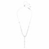 Collar Constella Y con perlas de cristal, tallas redondas, blanco, chapado en rodio Collar Constella Y con perlas de cristal, tallas redondas, blanco, chapado en rodio