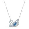 Collar de cisne «Dancing Swan», azul, chapado en rodio Collar de cisne «Dancing Swan», azul, chapado en rodio