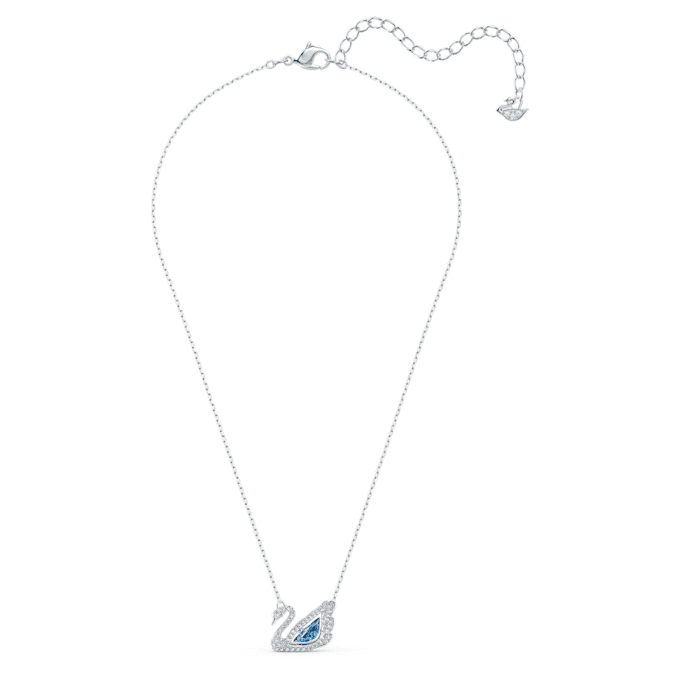 Collar de cisne «Dancing Swan», azul, chapado en rodio Collar de cisne «Dancing Swan», azul, chapado en rodio