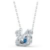 Collar de cisne «Dancing Swan», azul, chapado en rodio Collar de cisne «Dancing Swan», azul, chapado en rodio