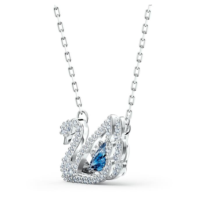 Collar de cisne «Dancing Swan», azul, chapado en rodio Collar de cisne «Dancing Swan», azul, chapado en rodio