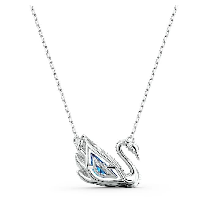 Collar de cisne «Dancing Swan», azul, chapado en rodio Collar de cisne «Dancing Swan», azul, chapado en rodio