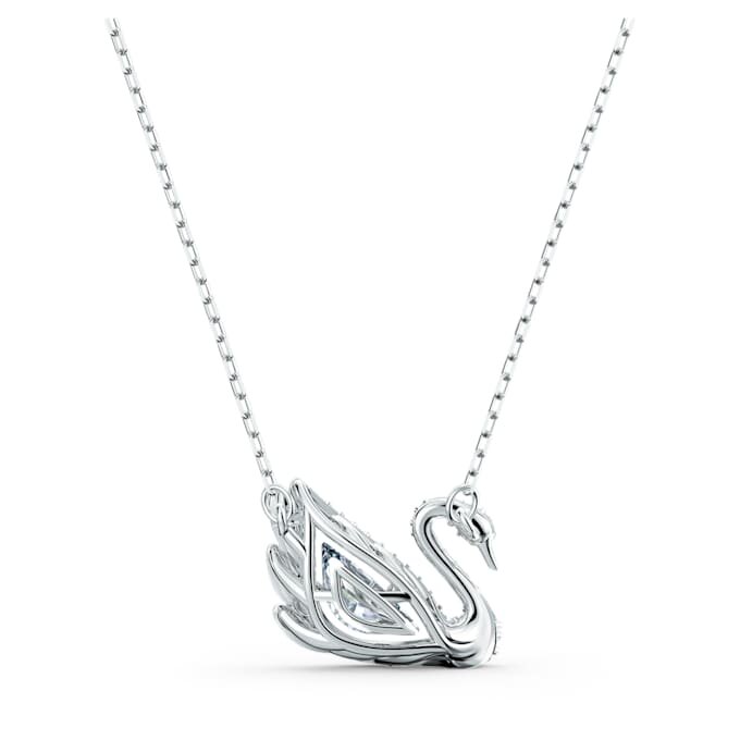 Collar de cisne «Dancing Swan», blanco, chapado en rodio Collar de cisne «Dancing Swan», blanco, chapado en rodio