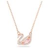 Collar de cisne, rosa, chapado en oro rosa Collar de cisne, rosa, chapado en oro rosa